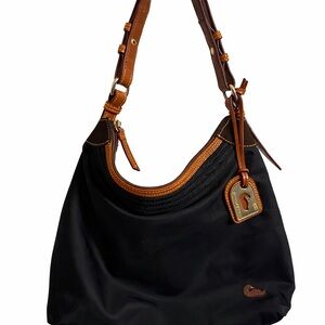 Dooney & Bourke Black and Tan Shoulder Bag
